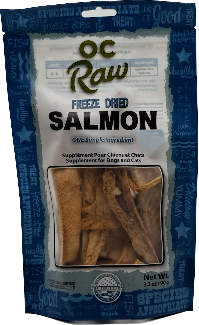 OC Raw Salmon, Freeze-Dried Treats, 3.2-oz Bag