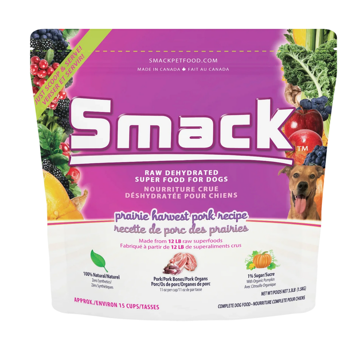 Smack Prairie Harvest Pork, Dehydrated Dog Food