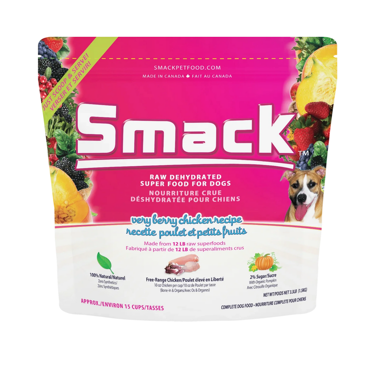 Smack Very Berry Chicken, Dehydrated Dog Food