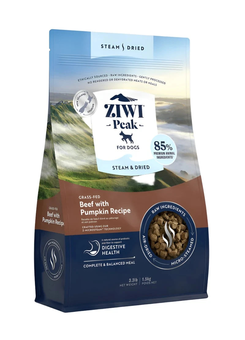 ZiwiPeak Beef With Pumpkin, Steam-Dried Dog Food, 1.8-lb Bag
