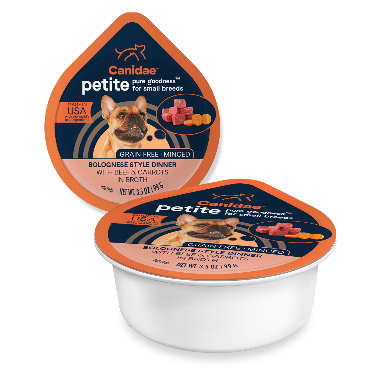 Canidae Pure Petite Grain Free Minced Beef and Carrots for Small Breed Dogs, Wet Dog Food, 3.5-oz, Case of 12