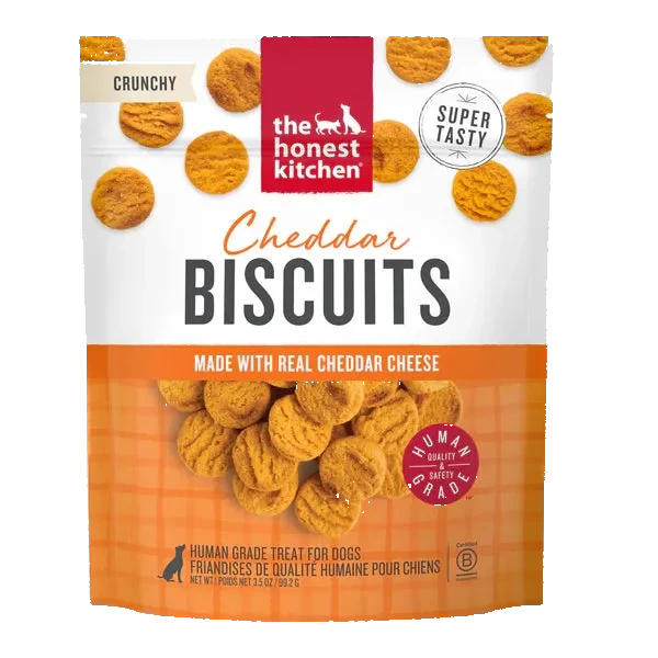 The Honest Kitchen Cheddar Biscuits, Biscuit Dog Treats, 3.5-oz Bag