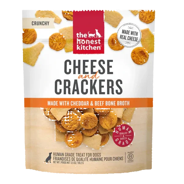 The Honest Kitchen Cheese and Crackers, Biscuit Dog Treats, 3.5-oz Bag