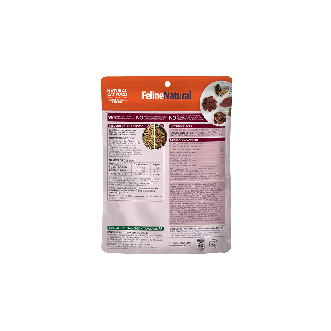 Feline Natural Lamb & Venison Feast, Freeze-Dried Raw Cat Food