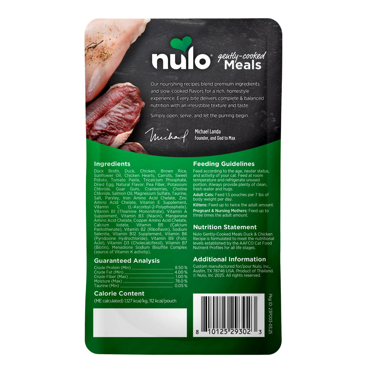 Nulo Gently-Cooked Meals Duck & Chicken Recipe, Wet Cat Food, 3.5-oz Case of 24