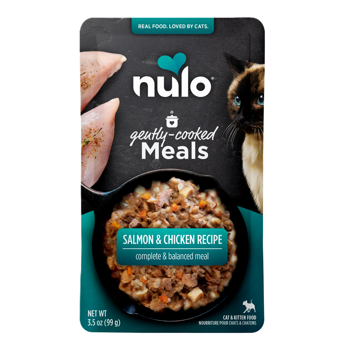 Nulo Gently-Cooked Meals Salmon & Chicken Recipe, Wet Cat Food, 3.5-oz Case of 24