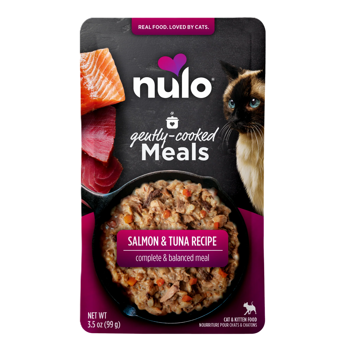 Nulo Gently-Cooked Meals Salmon & Tuna Recipe, Wet Cat Food, 3.5-oz Case of 24
