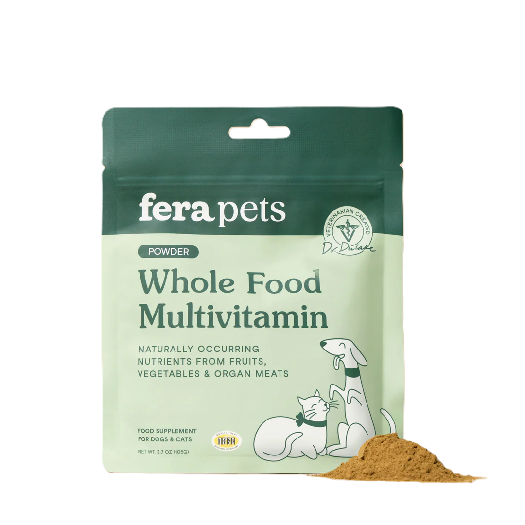 Fera Pets Whole Food Multivitamin Topper For Dogs and Cats, Pet Supplement, 3.7-oz