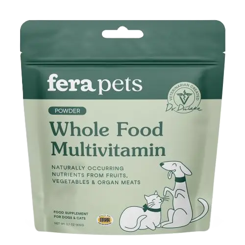 Fera Pets Whole Food Multivitamin Topper For Dogs and Cats, Pet Supplement, 3.7-oz