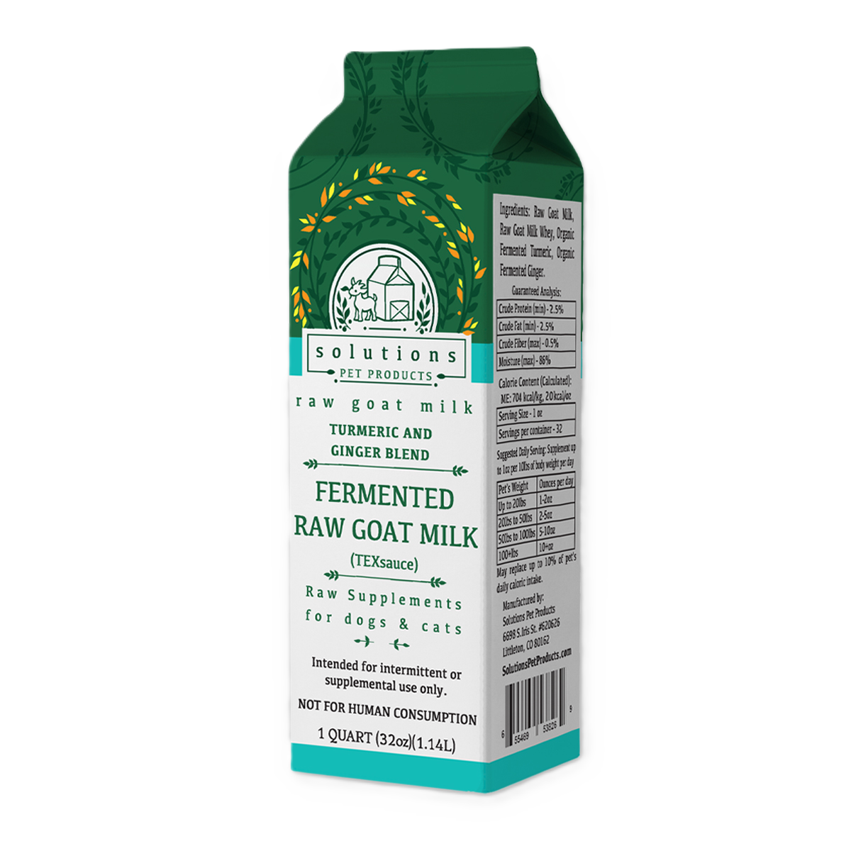 Solutions Pet Products Fermented Raw Goat Milk, Frozen Raw Supplement