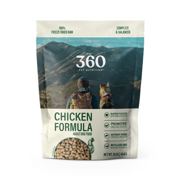 360 Pet Freeze Dried Raw Dog Food, Chicken Formula