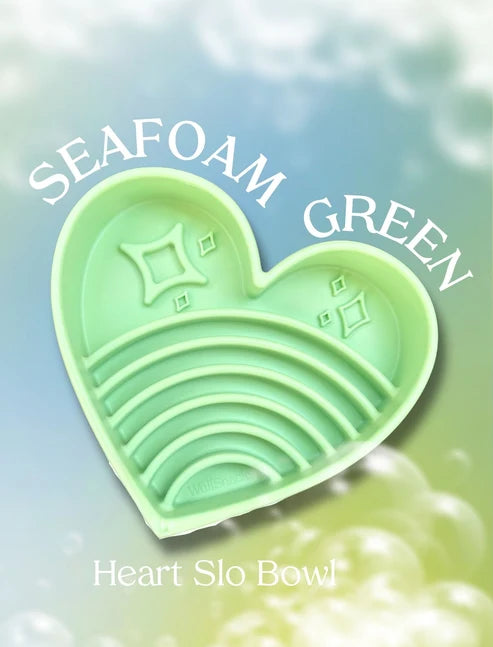 WulfSnacks Heart Slo Bowl, Seafoam Green, Slow Feeder for Pets