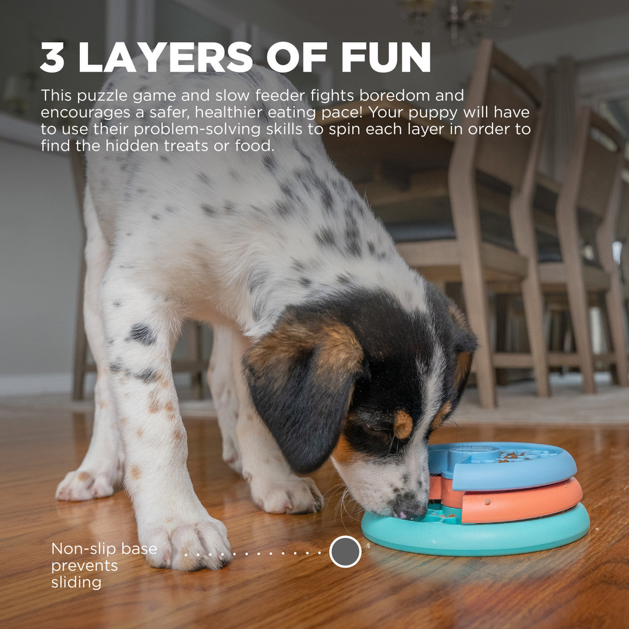 PUPPY LICKIN' LAYERS - DOG PUZZLE & FEEDER IN ONE - Nina Ottosson Treat  Puzzle Games for Dogs & Cats