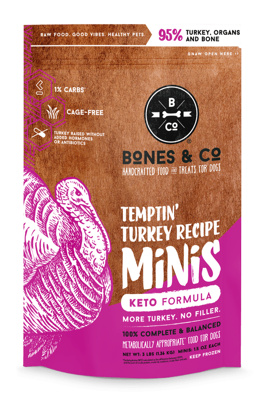 Bones & Co Frozen Temptin' Turkey Recipe, Dog Food, Bag