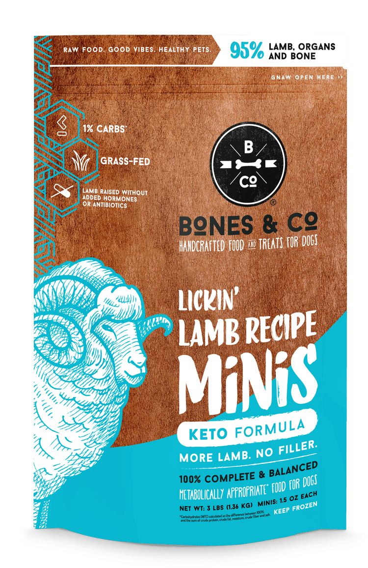 Bones & Co Frozen Raw Lamb, Dog Food, Bag