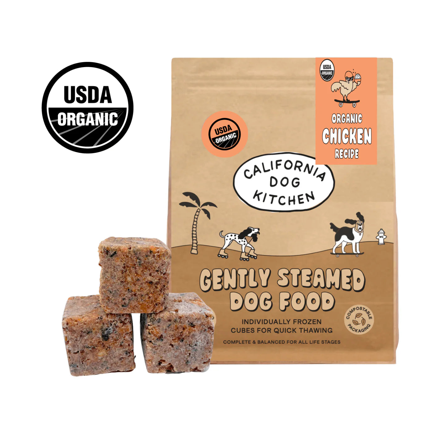California Dog Kitchen Frozen Gently Cooked Organic Chicken Recipe Dog Food
