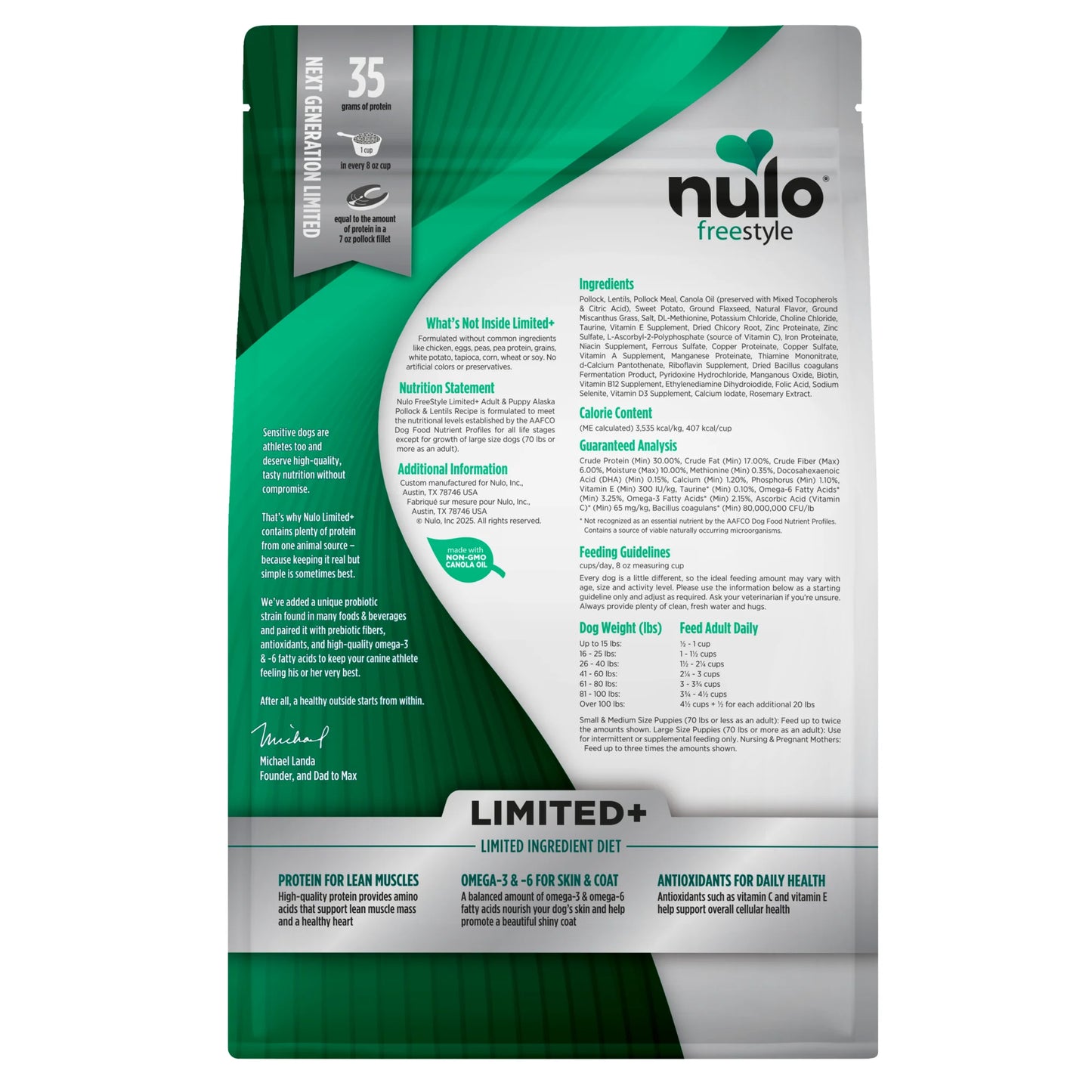 Nulo FreeStyle Limited+ Alaska Pollock & Lentils Recipe, Dry Dog Food