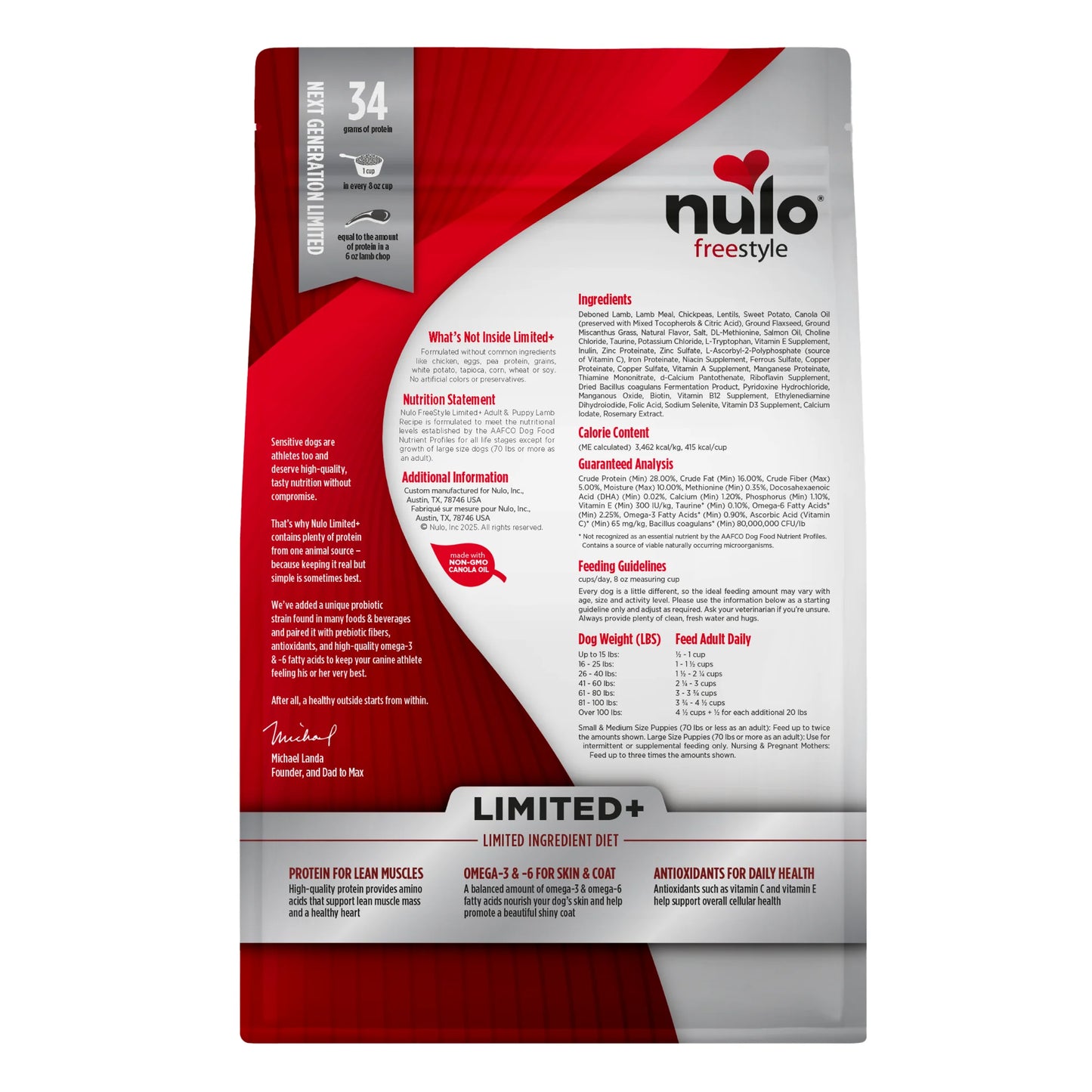 Nulo FreeStyle Limited+ Lamb Recipe, Dry Dog Food