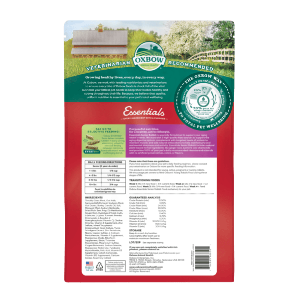 Oxbow Essentials Senior Rabbit Food, 4-lb Bag