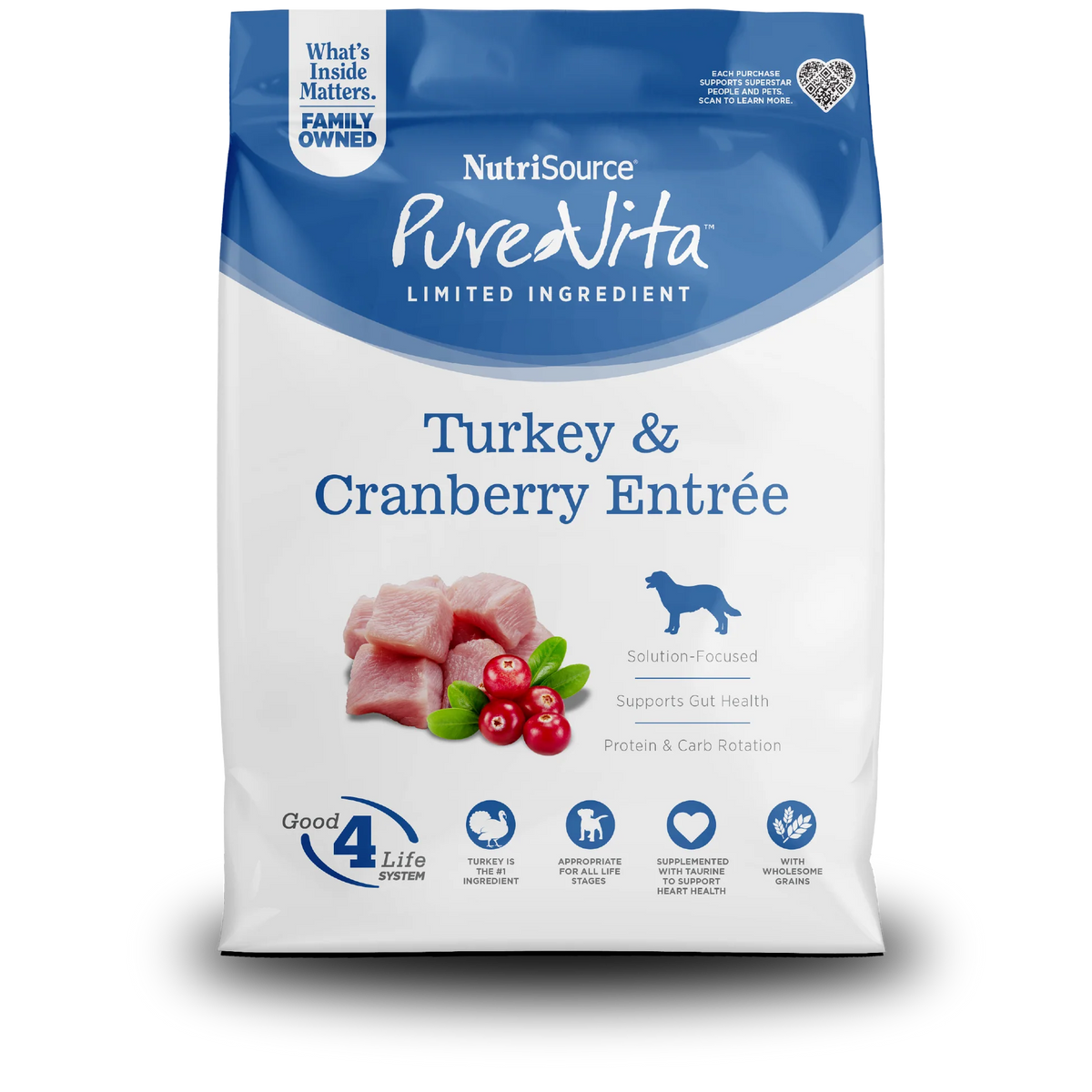 NutriSource® PureVita™ Turkey & Cranberry Entree, Dry Dog Food