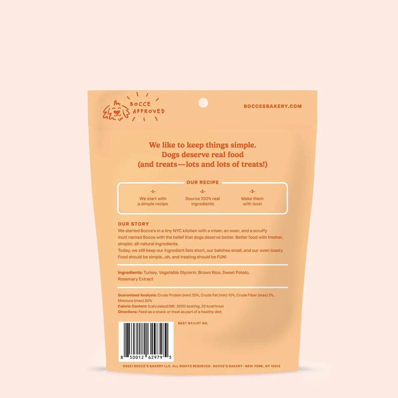 Bocce's Bakery Grazers Turkey & Sweet Potato Jerky Sticks, Dog Treats, 4-oz Bag