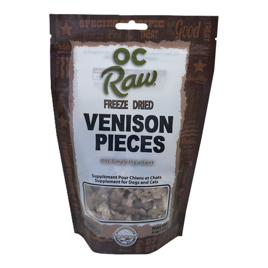 OC Raw Venison, Freeze-Dried Treats, 4-oz Bag