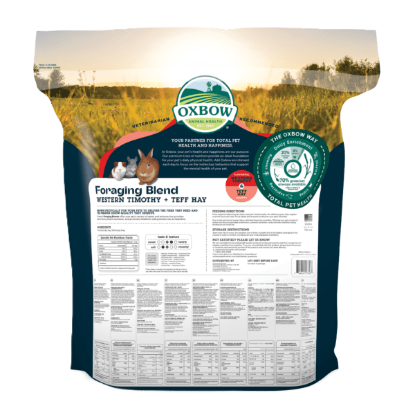 Oxbow Animal Health Foraging Blend Western Timothy & Teff Hay, Small Animal Treats, 40-oz Bag
