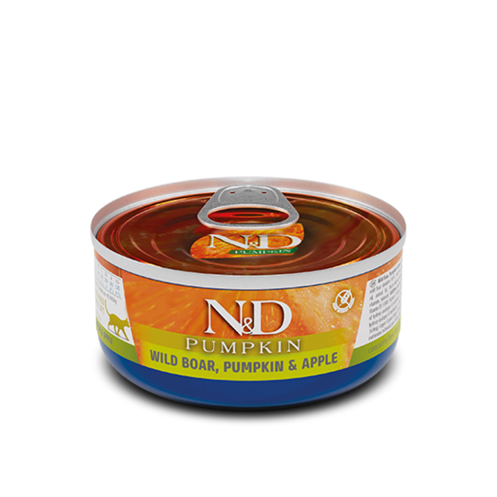 Farmina N&D Pumpkin Boar & Apple Recipe, Wet Cat Food, 2.5-oz Case Of 24