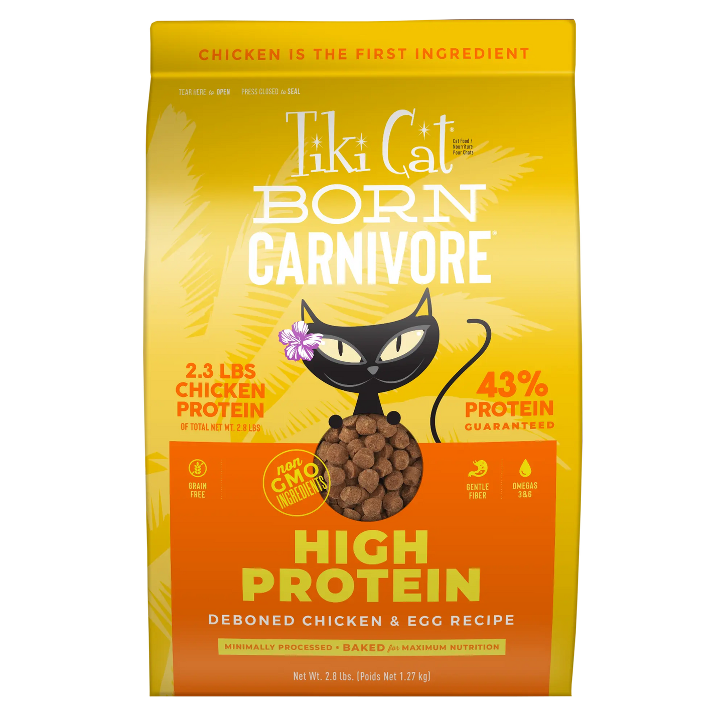 Tiki Cat Born Carnivore, Chicken And Egg Recipe, Dry Cat Food, 2.8-lb Bag