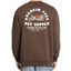 Comfortable brown Anaheim Feed crew neck sweatshirt with logo design