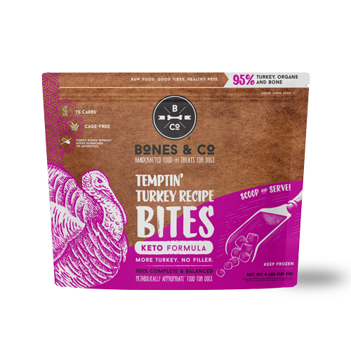 Bones & Co Frozen Temptin' Turkey Recipe, Dog Food, Bag