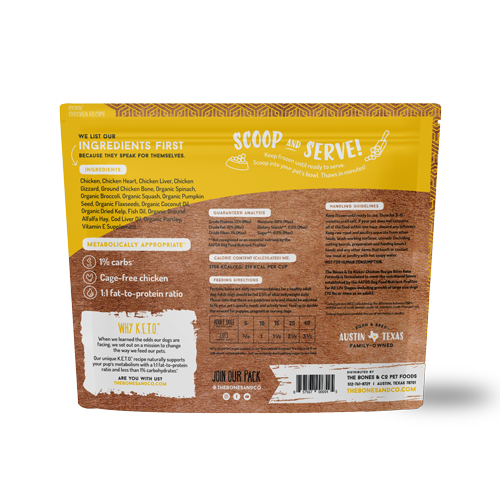 Bones & Co Frozen Raw Chicken, Dog Food