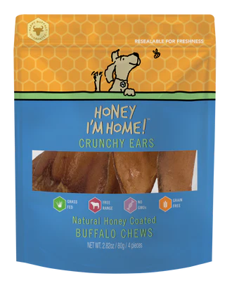 Honey I'm Home Buffalo Crunchy Ears Dog Chew