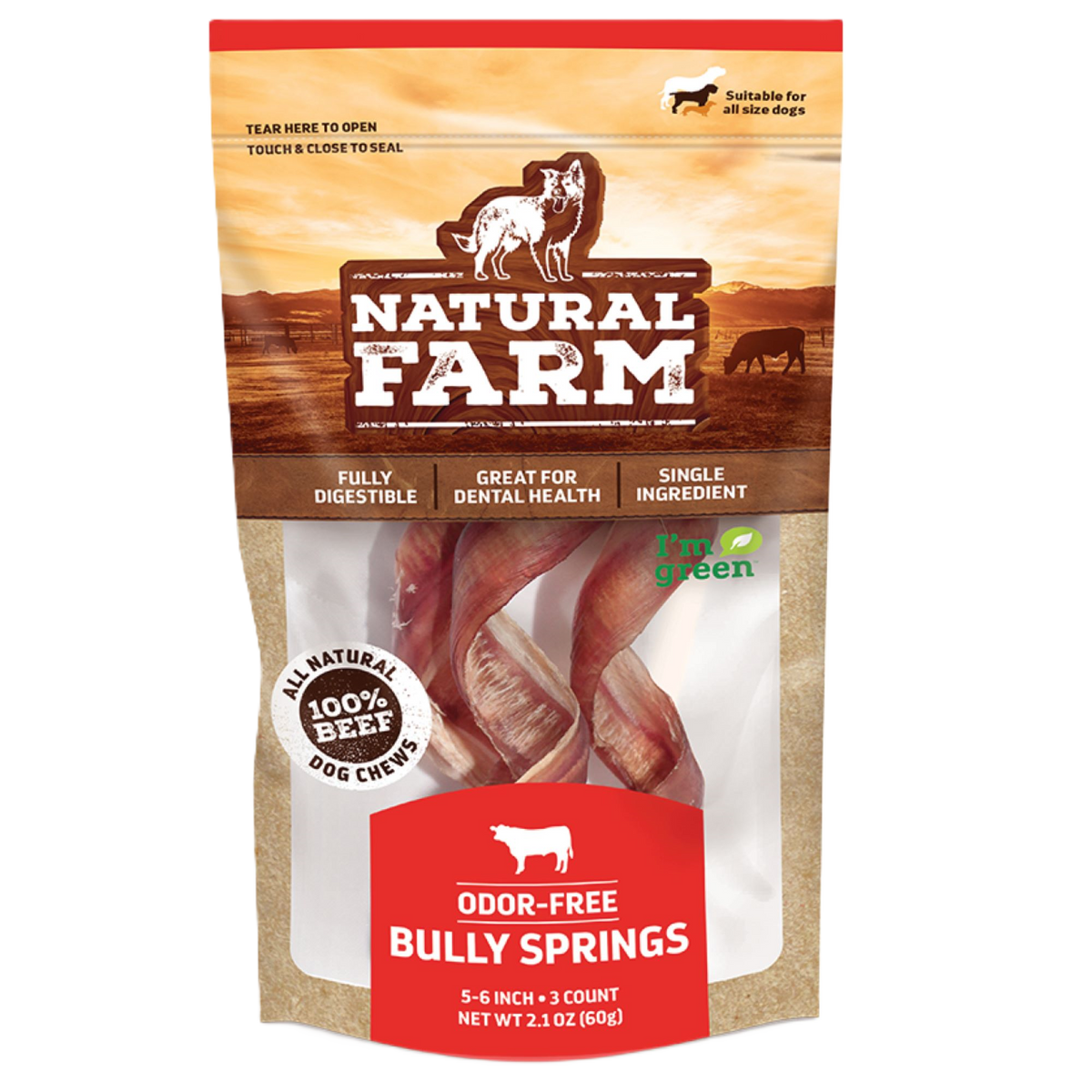 Natural Farm 5-6in Bully Springs, Dog Chews