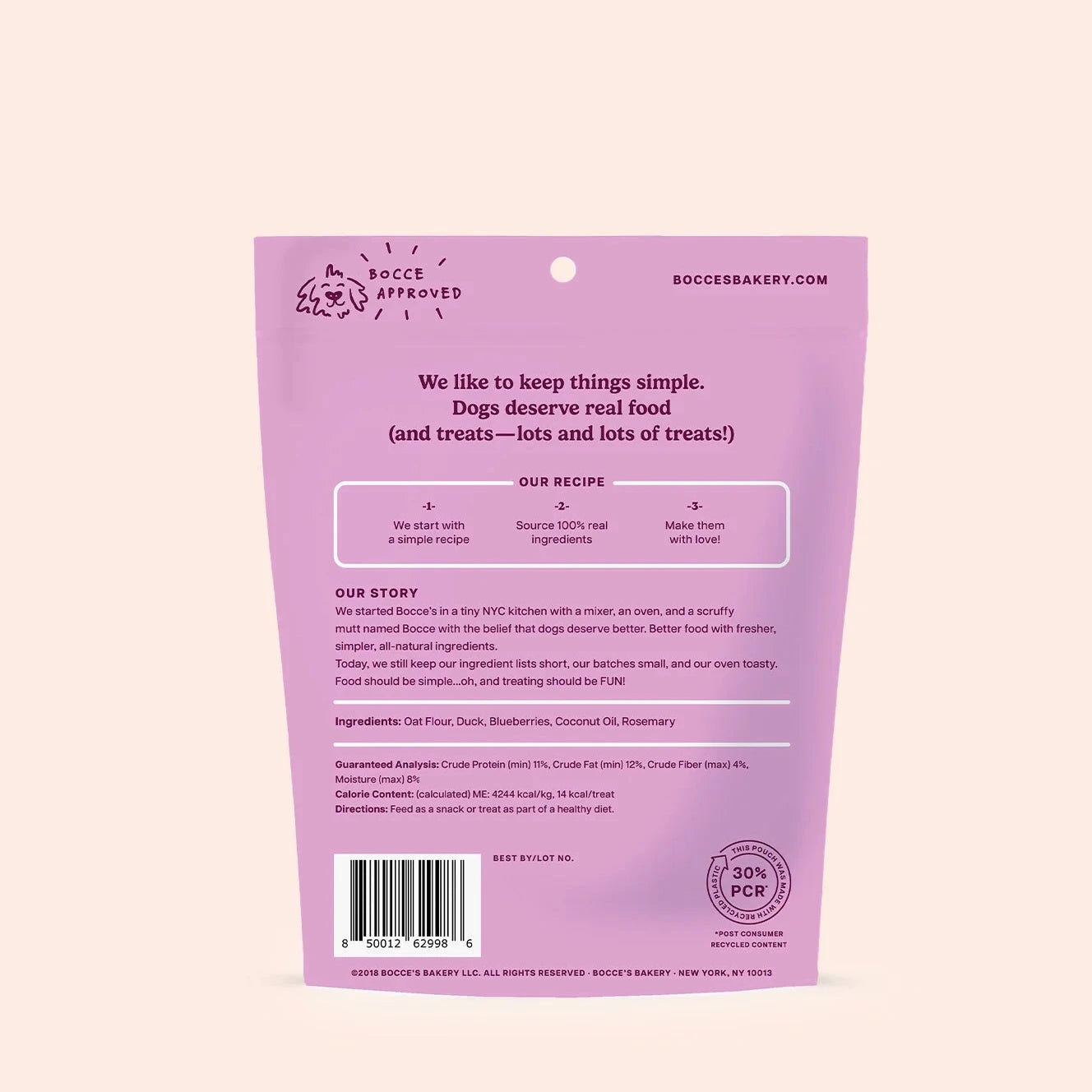 Bocce's Bakery Quack, Quack, Quack Biscuits, Dog Treats, 5-oz Bag