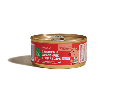 Open Farm Harvest Chicken & Grass-Fed Beef Morsels in Gravy for Cats, Wet Cat Food, 5.3-oz, Case Of 12