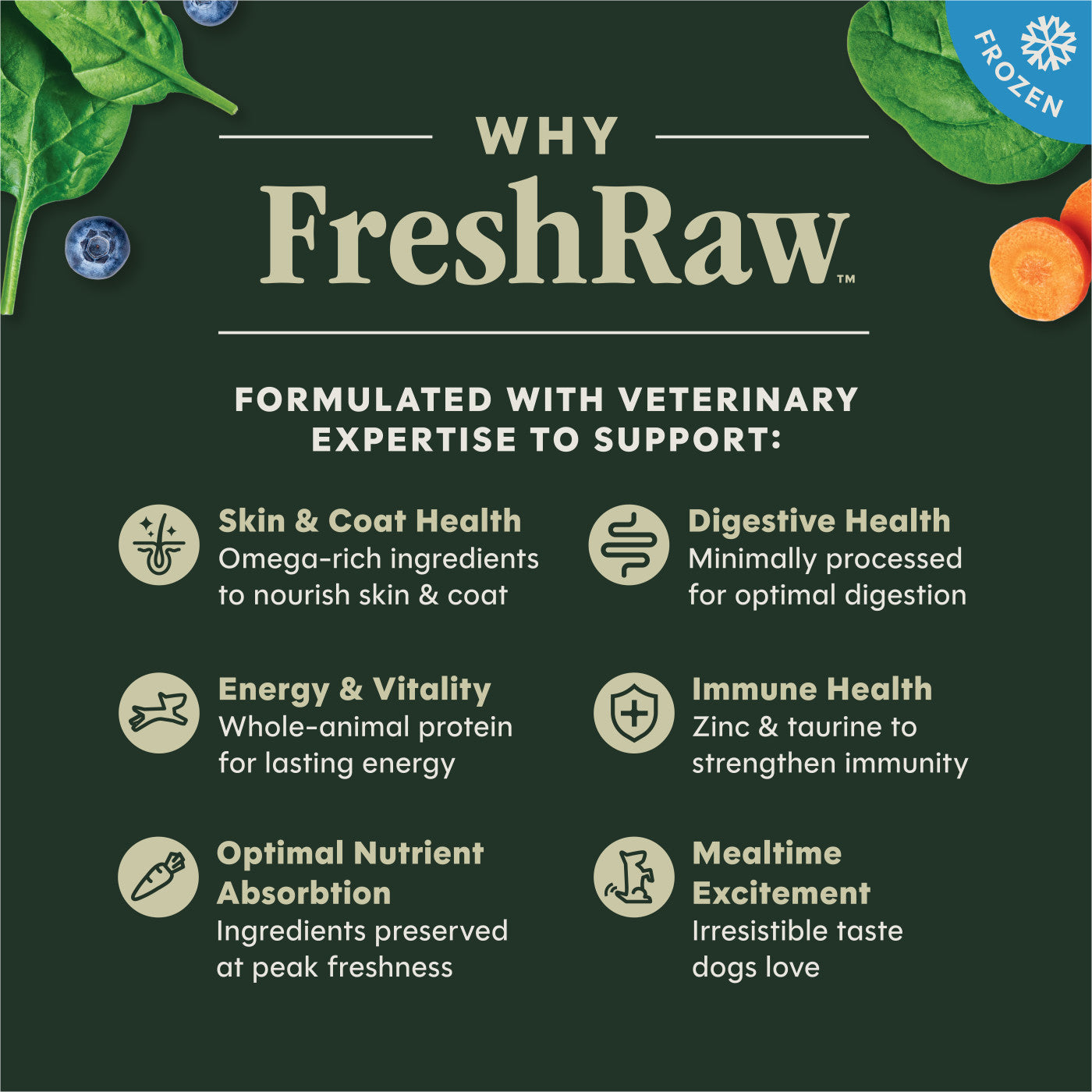 Instinct FreshRaw Bites Wild-Caught Pollock Recipe Dog Food, Frozen Raw Dog Food, Bag
