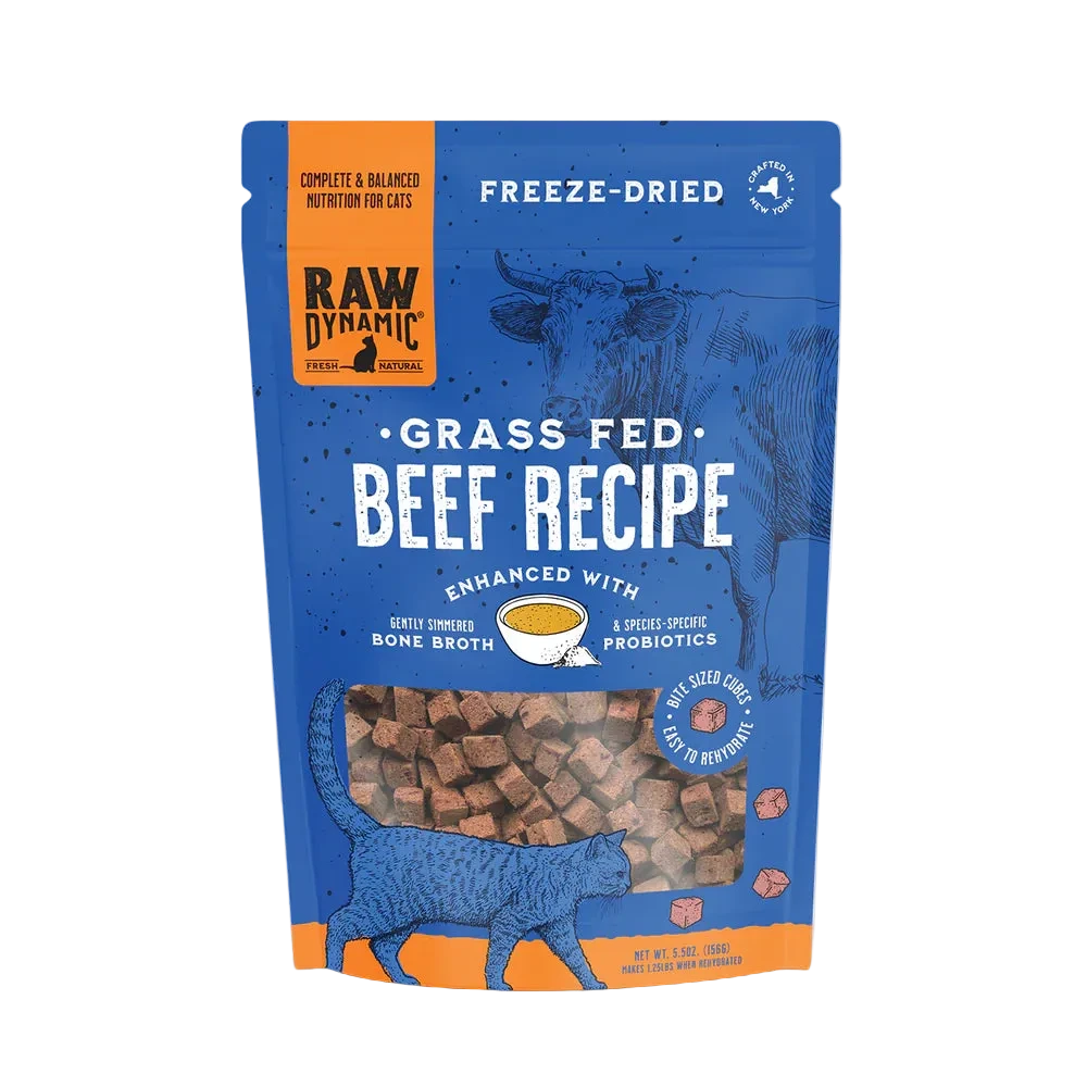 Raw Dynamic Freeze-Dried Raw Beef Formula For Cats, Freeze-Dried Cat Food, 5.5-oz Pouch
