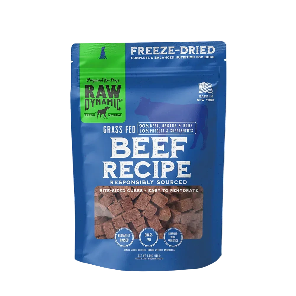 Raw Dynamic Freeze-Dried Raw Beef Formula for Dogs, Freeze-Dried Dog Food, Pouch