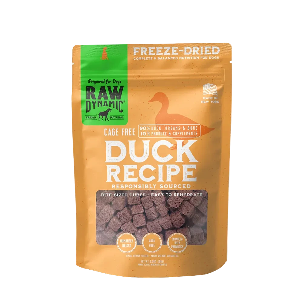 Raw Dynamic Freeze-Dried Raw Duck Formula for Dogs, Freeze-Dried Dog Food, Pouch