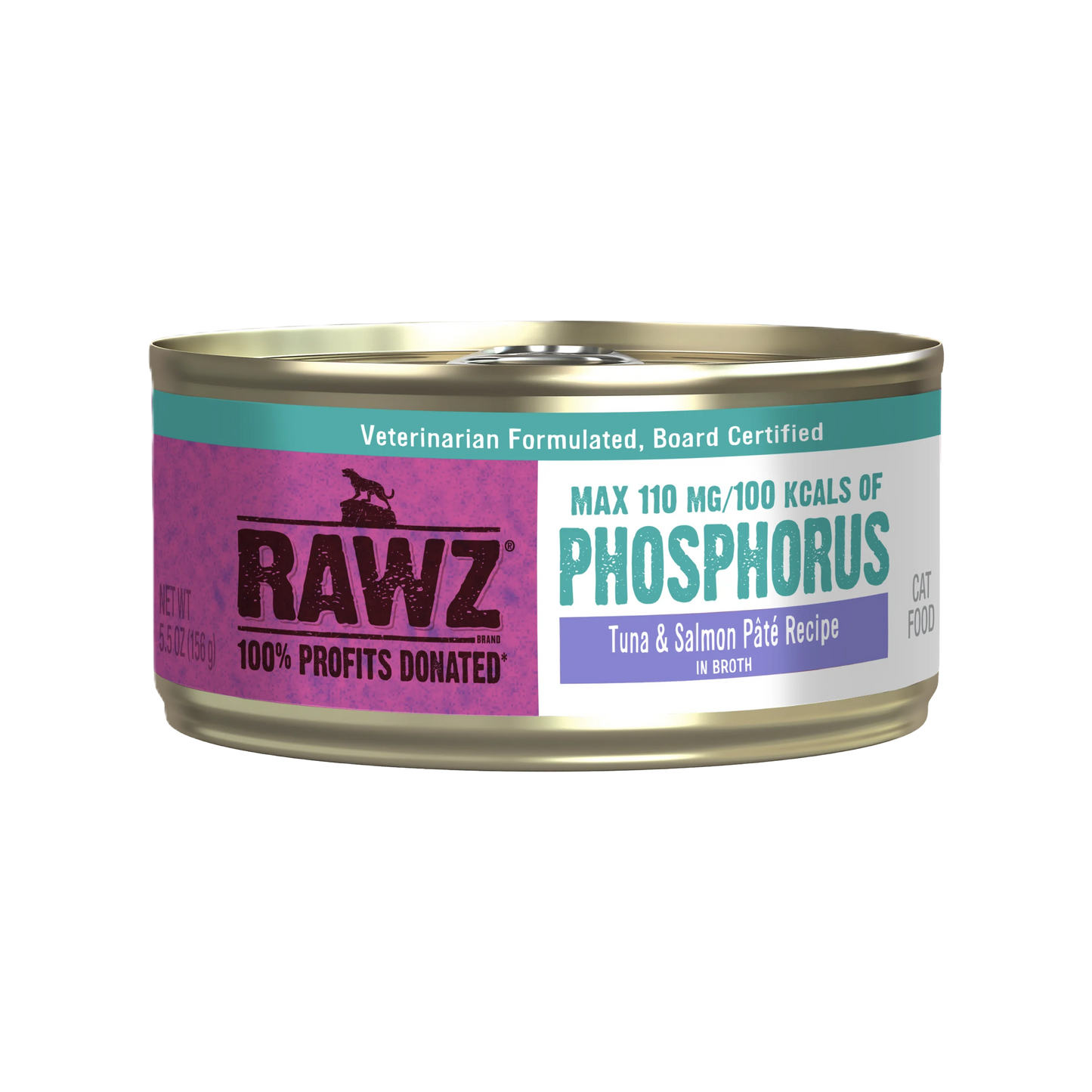 RAWZ® Lower Phosphorus Tuna & Salmon, Wet Cat Food, 5,5-oz Case of 24