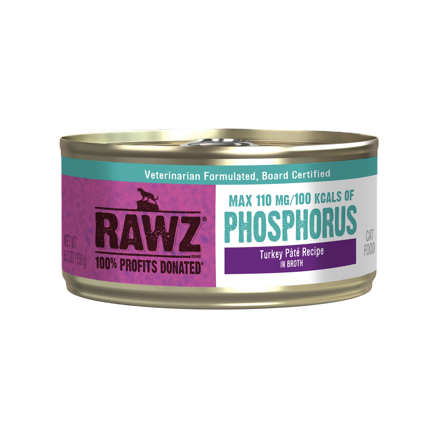 RAWZ® Lower Phosphorus Turkey, Wet Cat Food, 5,5-oz Case of 24