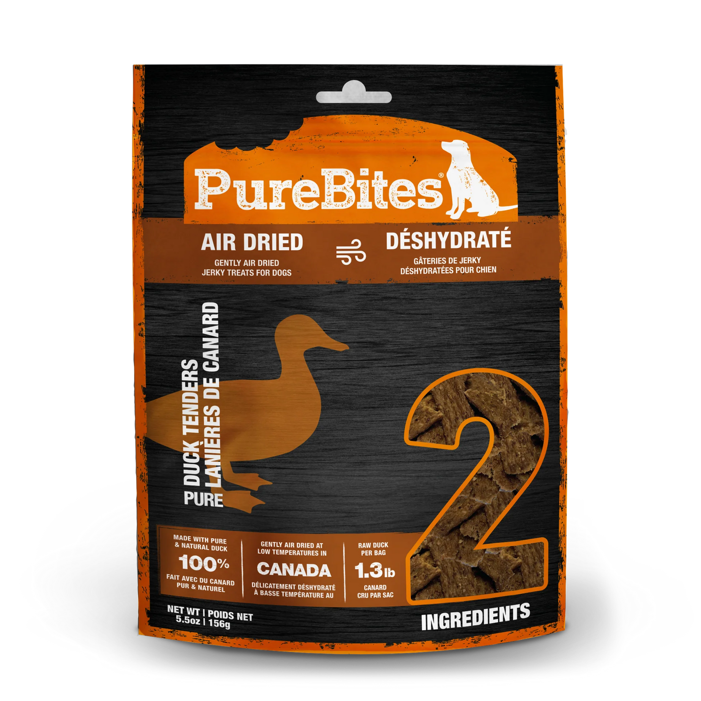 PureBites Duck Jerky, Air Dried Dog Treats, 5.5-oz Bag
