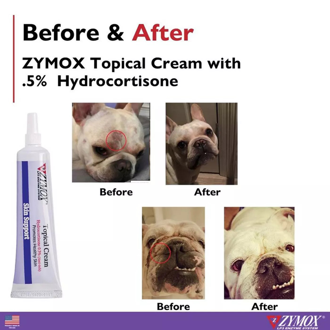 Zymox Topical Cream With 0.5% Hydrocortisone For Pets, 1-oz