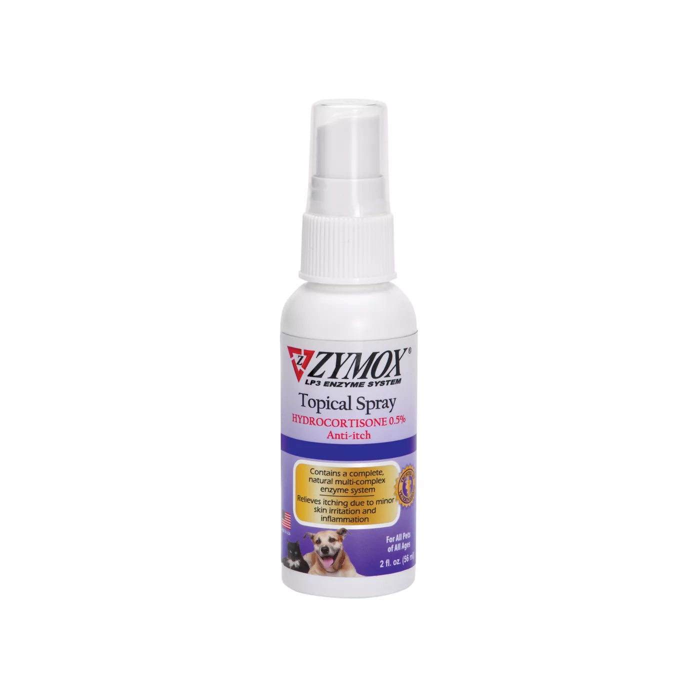 Zymox Topical Spray With 0.5% Hydrocortisone For Pets, 2-oz