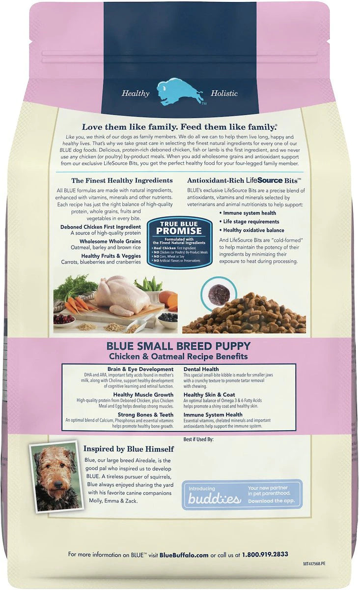 Blue Buffalo Small Breed Puppy Chicken And Oatmeal Recipe Dry Dog