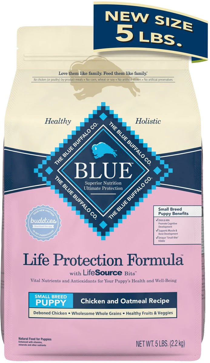 Blue Buffalo Small Breed Puppy Chicken And Oatmeal Recipe Dry Dog Food