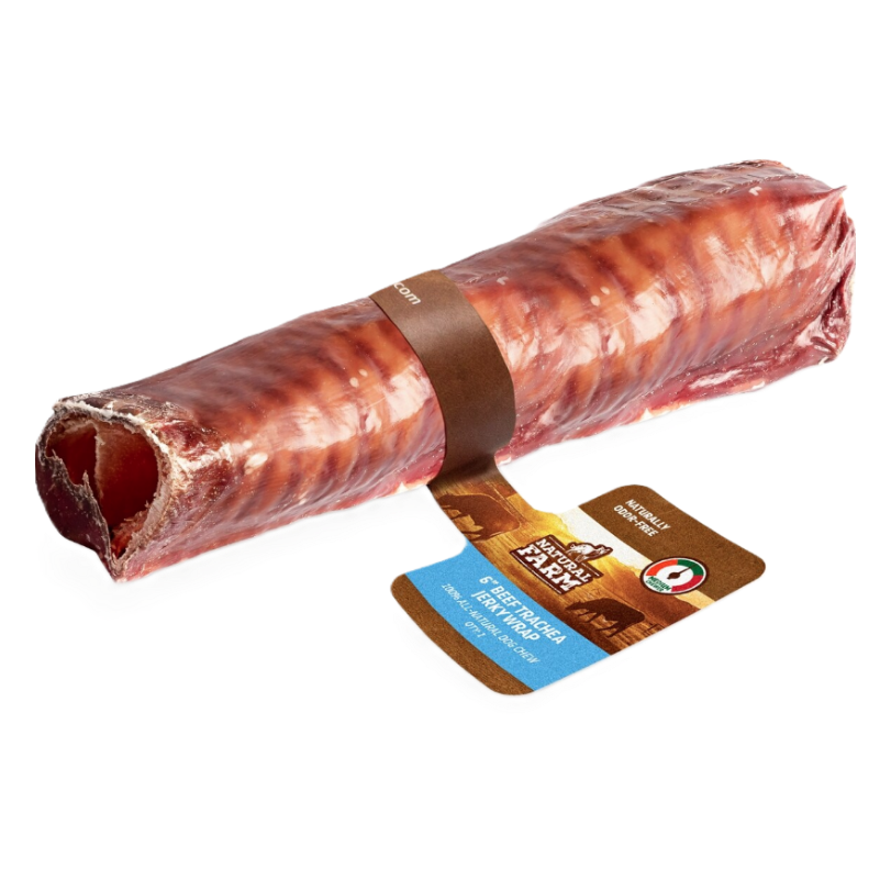 Natural Farm Jerky Wrapped Beef Trachea, Dog Chews