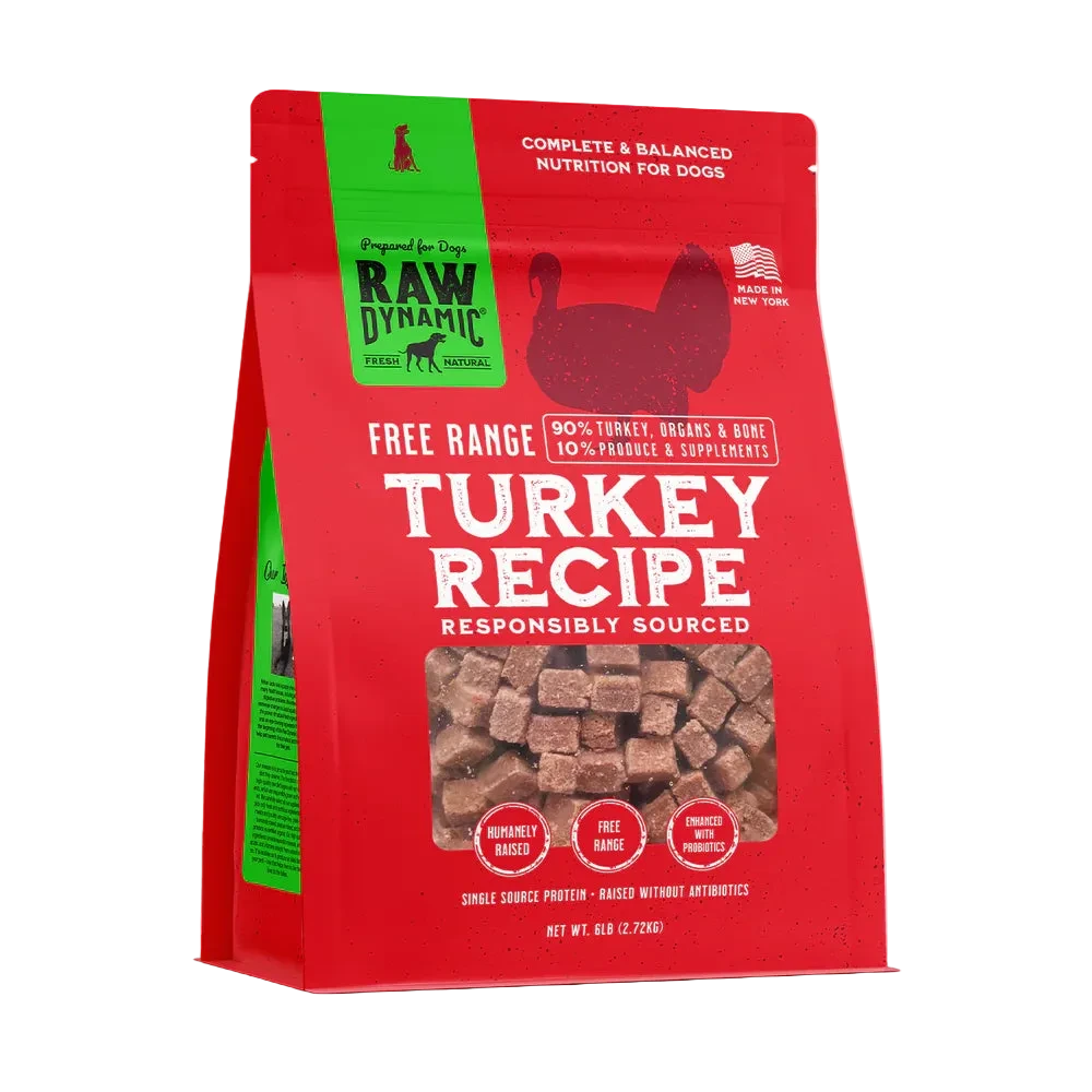 Raw Dynamic Frozen Raw Turkey Formula For Dogs, Frozen Dog Food