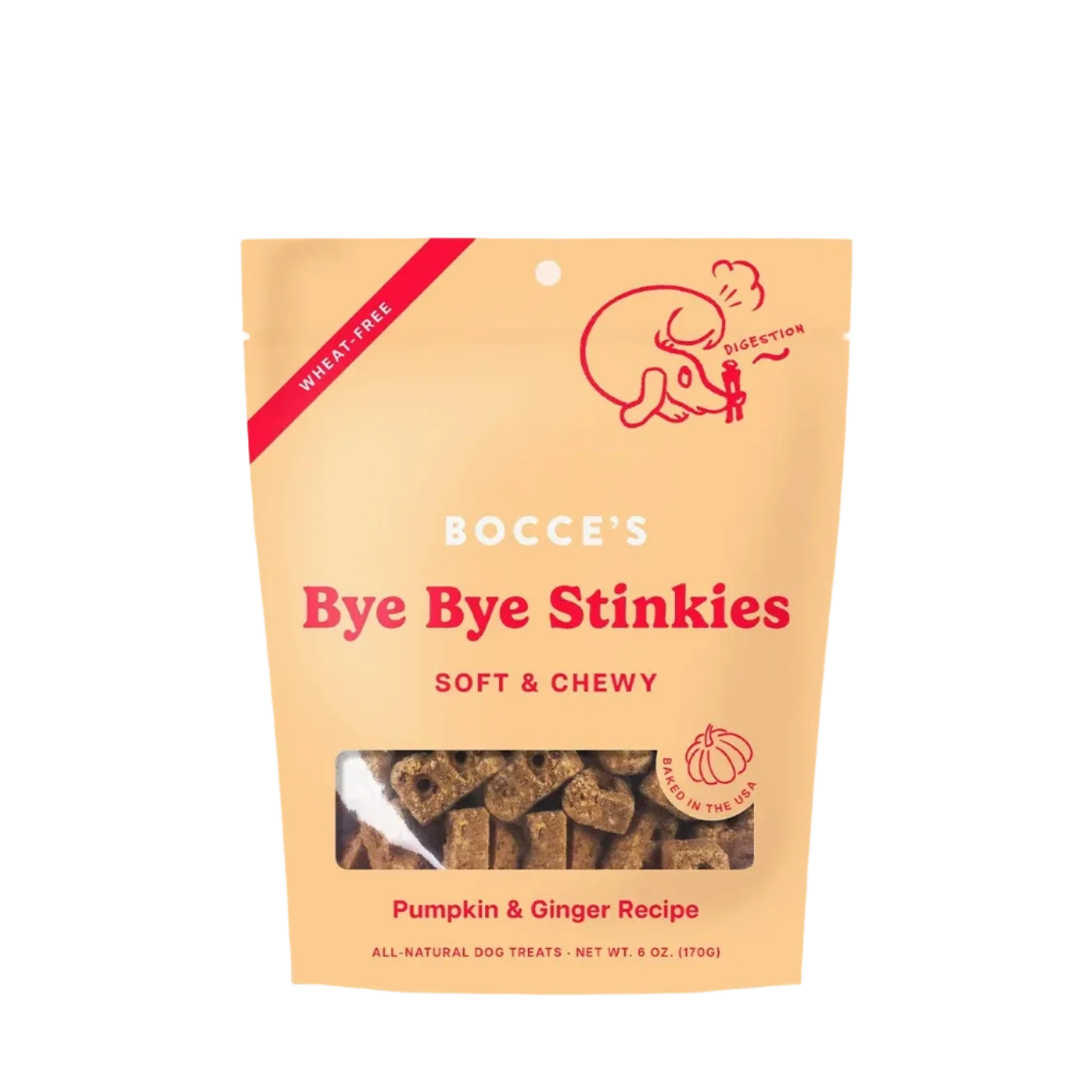Bocce's Bakery Bye Bye Stinkies Soft & Chewy, Dog Treats, 6-oz Bag